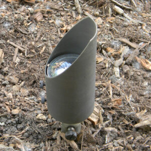 Brass landscape lighting fixtures are specified and installed by The Illuminators Outdoor Lighting